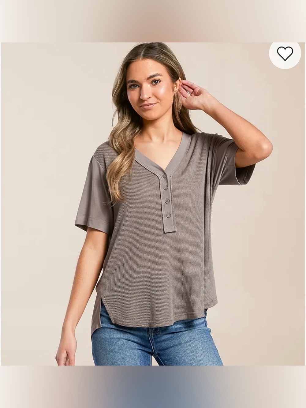 Buckle Harrison V Neck Henley White Crow Earth size XS